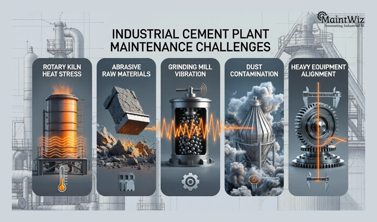 Five cement plant maintenance challenges: kiln heat, abrasive material, mill vibration, dust and heavy equipment alignment