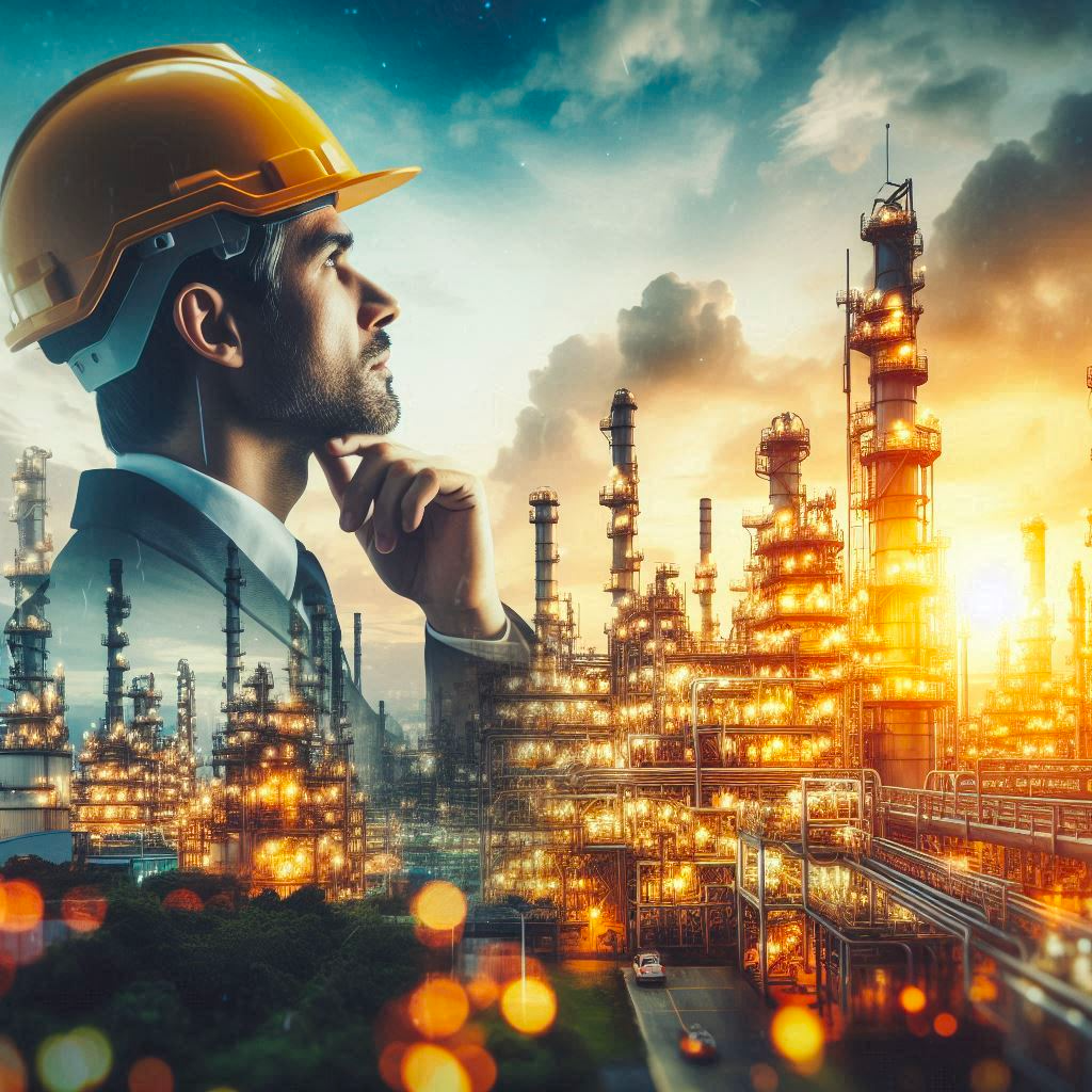 Chemical engineers oversee production lines, demonstrating AI-powered MaintWiz CMMS benefits: proactive maintenance, compliance adherence, and improved production cycles.