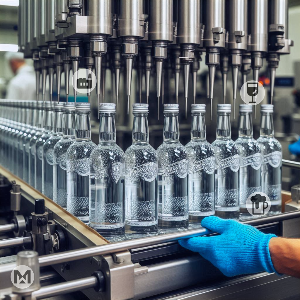 Bottling line with automated systems. MaintWiz CMMS improves process efficiency, minimizes errors, cuts costs.